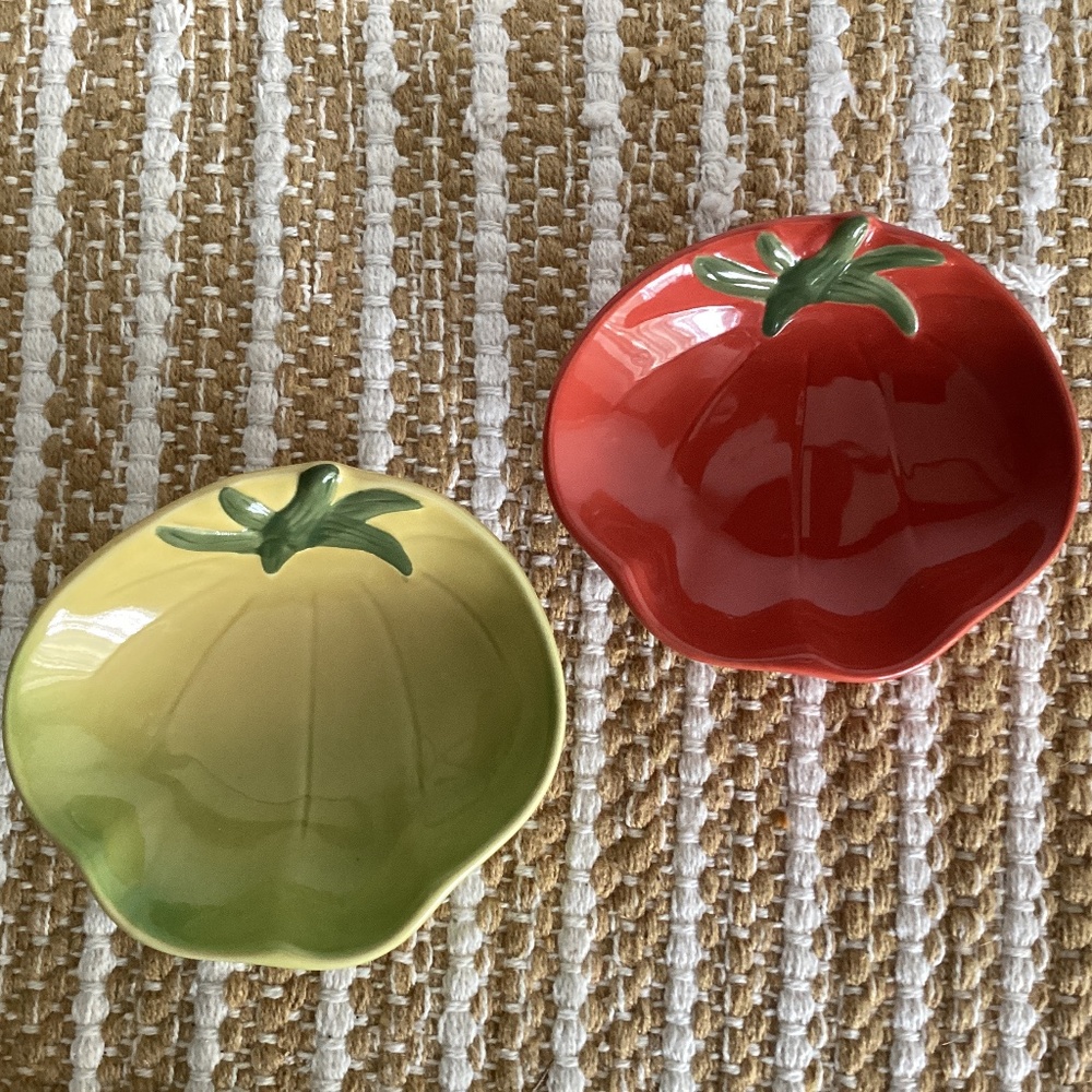 ♦️ WILLIAMS SONOMA condiment bowls toppings / dip bowls heirloom tomato EUC - Picture 2 of 9